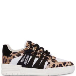 Moschino cheetah-print lace-up sneakers