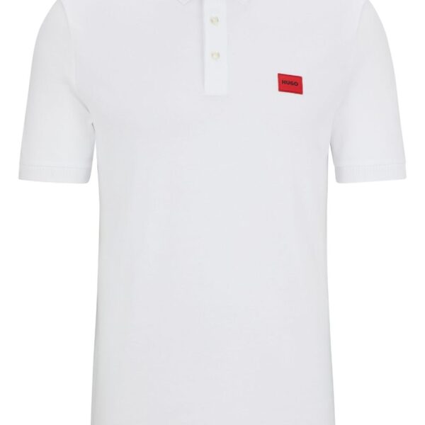 HUGO logo-appliqué cotton polo shirt