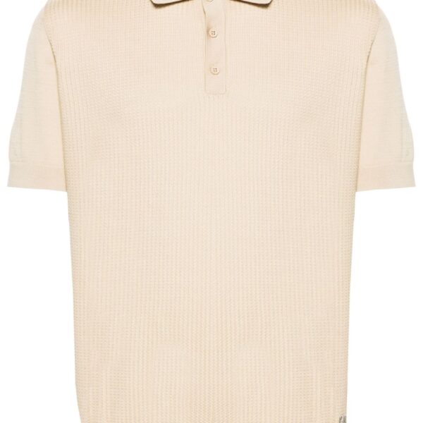 Karl Lagerfeld braided-knit cotton polo shirt