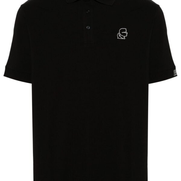 Karl Lagerfeld logo-print reflective detailing polo shirt