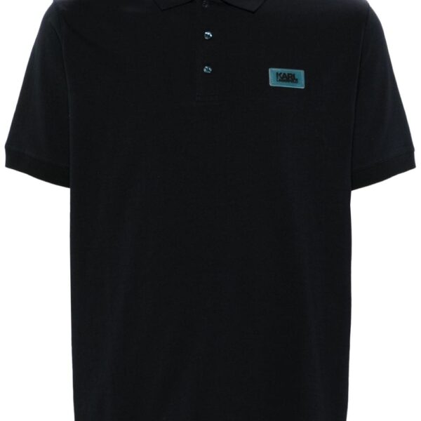 Karl Lagerfeld logo-patch jersey polo shirt