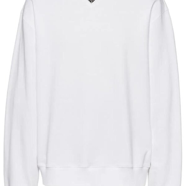 Prada  logo-plaque cotton sweatshirt