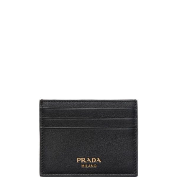 Prada logo-stamp leather card holder