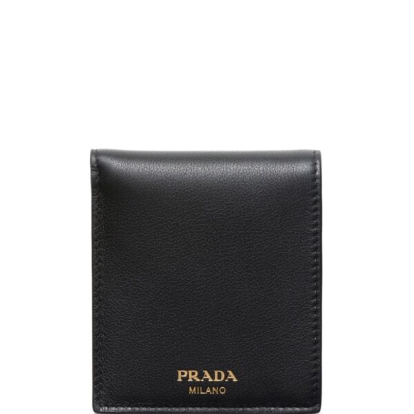 Prada logo-stamp bi-fold leather wallet
