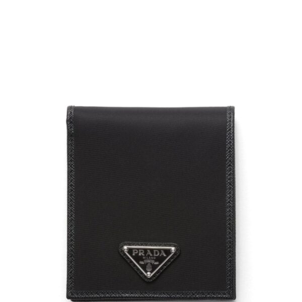 Prada logo-plaque bi-fold wallet