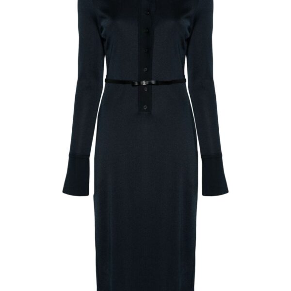 Givenchy belted polo-collar midi dress
