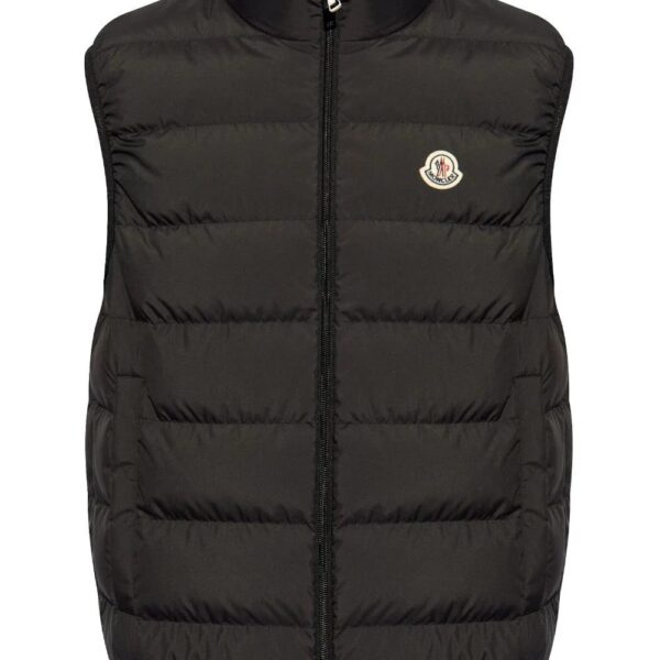 Moncler  mock neck logo patch down gilet