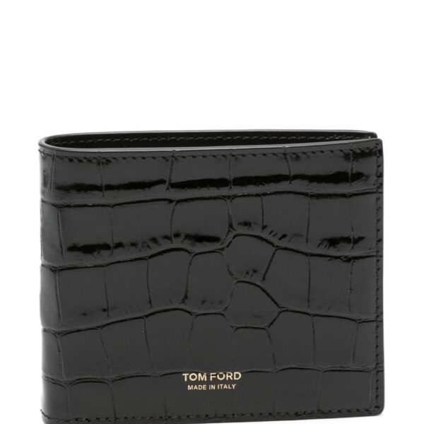 TOM FORD croc-effect glossy wallet
