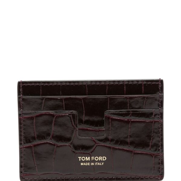 TOM FORD croc-effect money clip card holder
