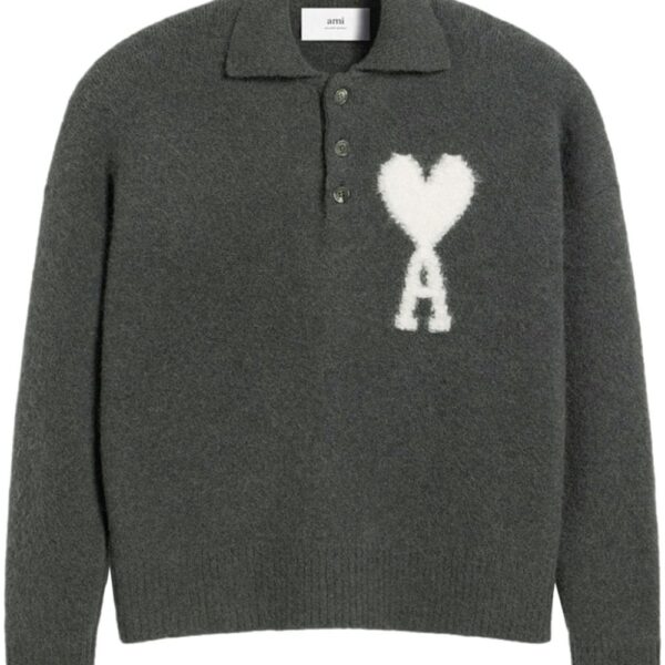 AMI Paris  Ami de Coeur alpaca-blend polo jumper