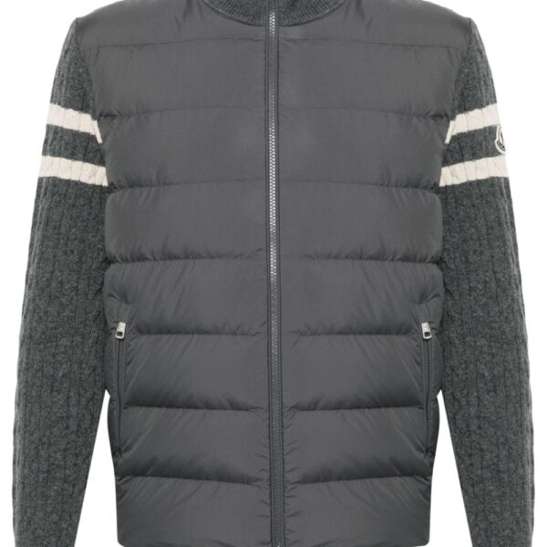 Moncler  panelled knitted padded jacket