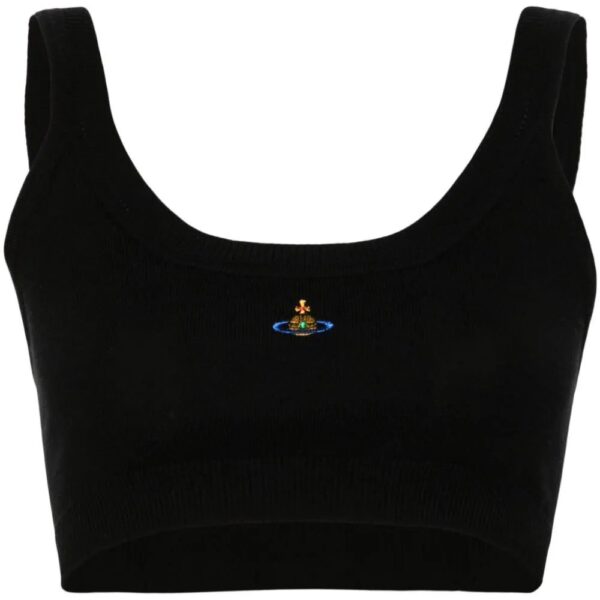 Vivienne Westwood  Orb-embroidered fine-knit bra