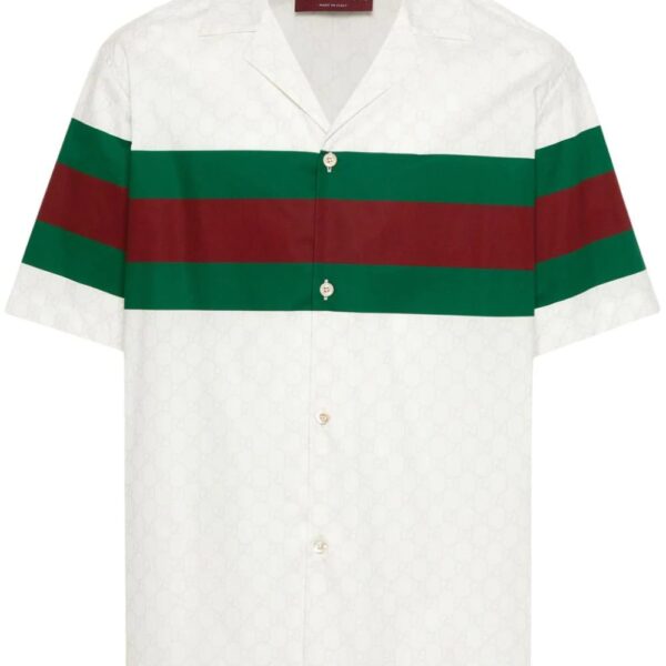 Gucci  GG Web-print cotton shirt