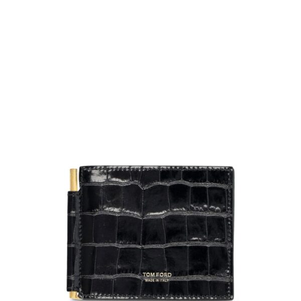 TOM FORD crocodile-embossed leather money clip
