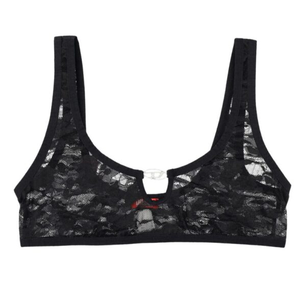 Diesel  logo-plaque lace bralette