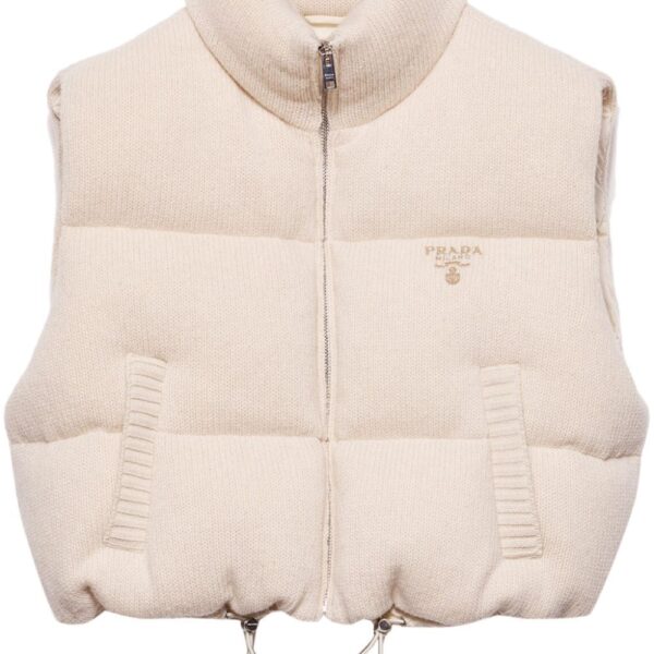 Prada  logo-embroidered down vest