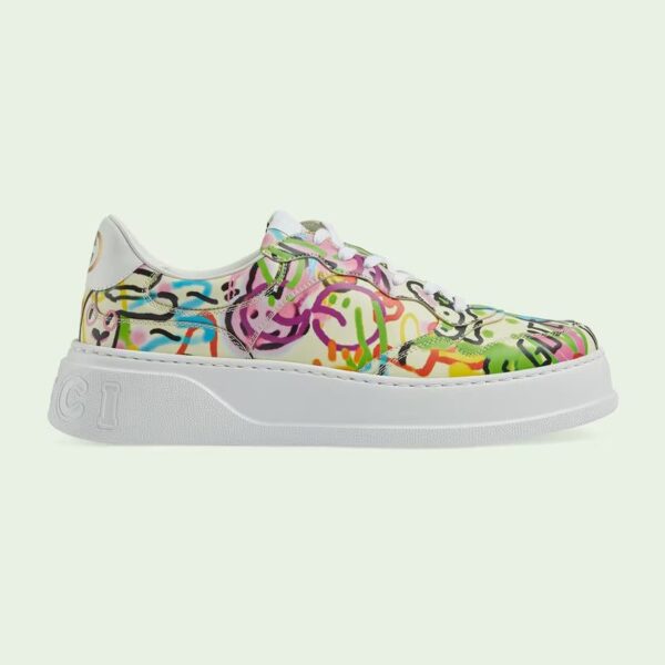 Gucci Men’s graffiti print platform sneaker