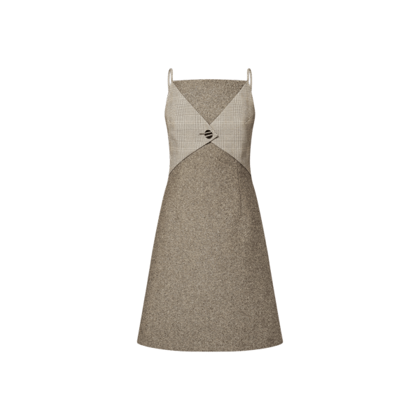 Louis Vuitton Bi-Material A-Line Dress