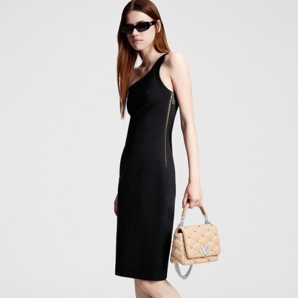 Louis Vuitton Embossed Signature Asymmetrical Dress