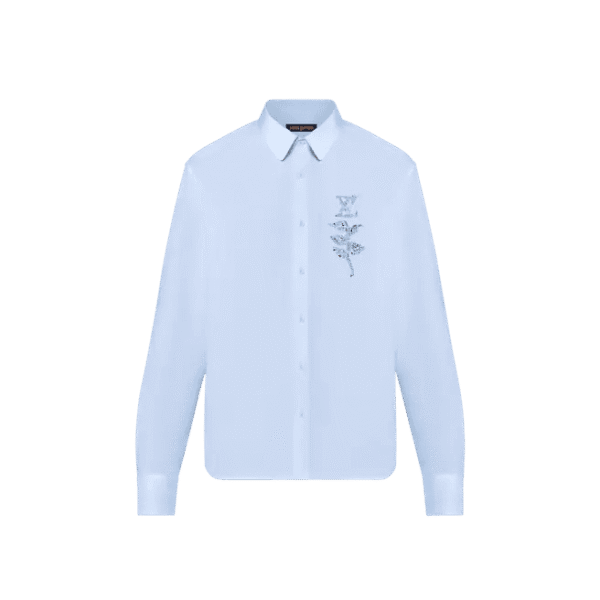 Louis Vuitton  Embroidered Flower Long Sleeve Shirt