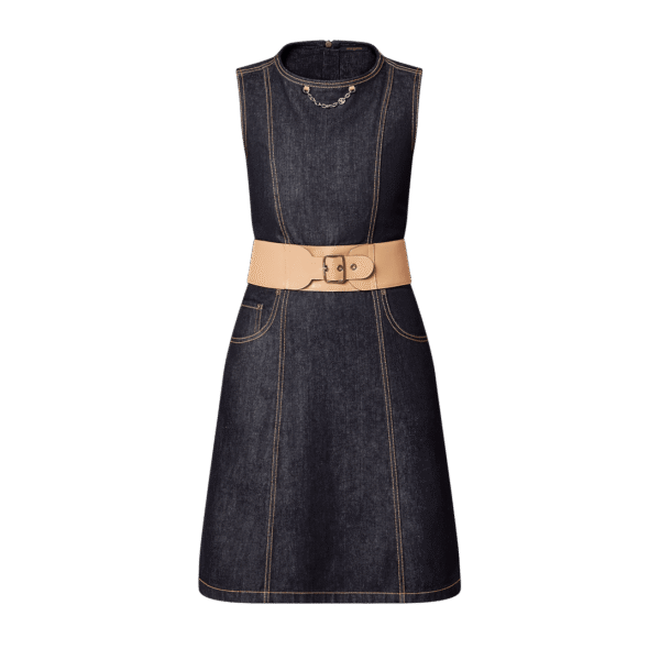 Louis Vuitton  Eyelet Belt Denim Dress