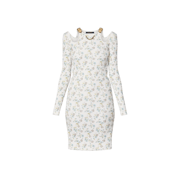 Louis Vuitton Floral Print Eyelet Strap Dress