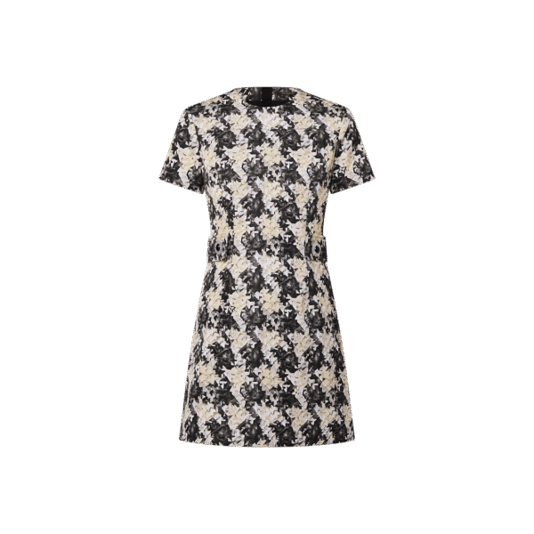 Louis Vuitton Houndstooth Silk Martingale Dress