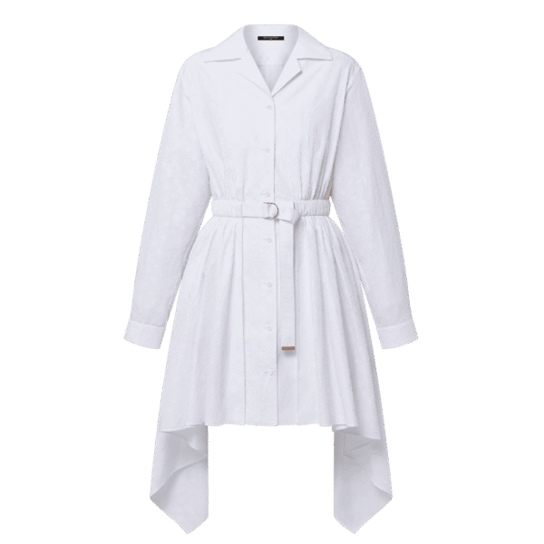 Louis Vuitton Monogram Fil Coupé Belted Shirt Dress