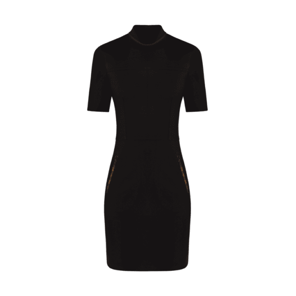 Louis Vuitton Short Sleeved High Neck Fitted Dress